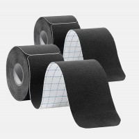SET 2 BENZI KINESIOLOGICE - NEGRE - PRE-TAIATE - ROLE DE 20 DE BENZI DE 25 CM
