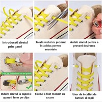 SIRETURI ELASTICE FARA LEGARE CU CLIPS METALIC, Rosu