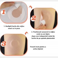 Set 20 de plasturi pentru fixarea senzorului de glicemie cu extra adeziv, bej