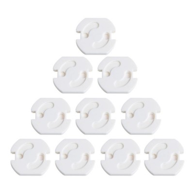 Set 10 bucati protectii pentru priza, cu adeziv extra rezistent, Alb