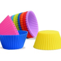 Set de 24 forme briose multicolor, silicon, forme de copt, madeline, mini tarte, 7 cm