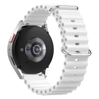 CUREA CEAS SILICON, COMPATIBILA CU HUAWEI WATCH GT 2 / 3 PRO, SAMSUNG GALAXY WATCH 46MM, FOSSIL, SAU ORICE CEAS CU LATIME CUREA 22 MM, Alb