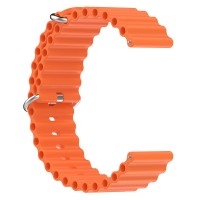 CUREA CEAS SILICON, COMPATIBILA CU HUAWEI WATCH GT 2 / 3 PRO, SAMSUNG GALAXY WATCH 46MM, FOSSIL, SAU ORICE CEAS CU LATIME CUREA 22 MM, Portocaliu