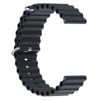 CUREA CEAS SILICON, COMPATIBILA CU HUAWEI WATCH GT 2 / 3 PRO, SAMSUNG GALAXY WATCH 46MM, FOSSIL, SAU ORICE CEAS CU LATIME CUREA 22 MM, Negru