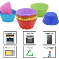 Set de 24 forme briose multicolor, silicon, forme de copt, madeline, mini tarte, 7 cm