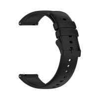 Curea ceas silicon, compatibila cu smartwatch Huawei Watch GT 2 / 3 PRO, Samsung Galaxy Watch 46mm, Fossil, sau orice ceas cu latime curea 22 mm, Negru