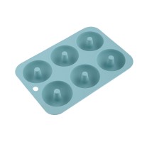 Forma de copt din silicon pentru 6 gogosi, termorezistenta pana la 230 grade C, 26 x 18 x 2,5 cm, Albastru