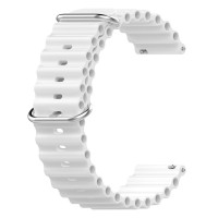 CUREA CEAS SILICON, COMPATIBILA CU HUAWEI WATCH GT 2 / 3 PRO, SAMSUNG GALAXY WATCH 46MM, FOSSIL, SAU ORICE CEAS CU LATIME CUREA 22 MM, Alb