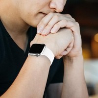 Curea Sport, Apple Watch, Silicon, Alb