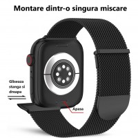 CUREA, APPLE WATCH, METAL, NEGRU