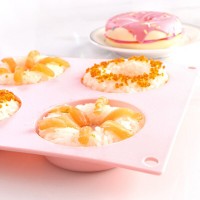 Forma de copt din silicon pentru 6 gogosi, termorezistenta pana la 230 grade C, 26 x 18 x 2,5 cm, Albastru