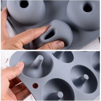 Forma de copt din silicon pentru 6 gogosi, termorezistenta pana la 230 grade C, 26 x 18 x 2,5 cm, Gri