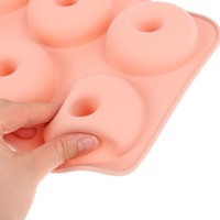 Forma de copt din silicon pentru 6 gogosi, termorezistenta pana la 230 grade C, 26 x 18 x 2,5 cm, Roz
