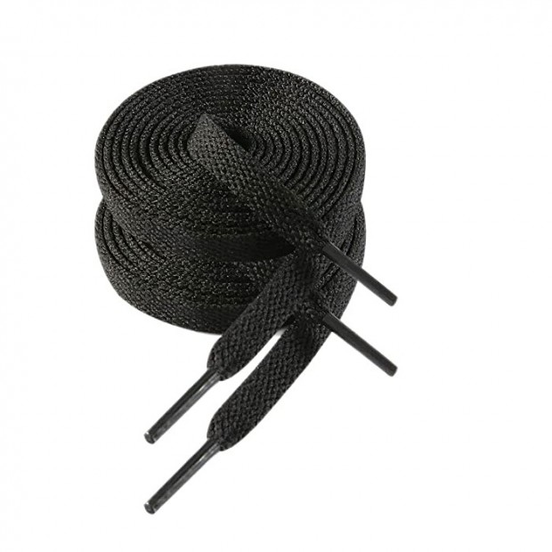 Sreturi plate din bumbac, Marime universala, 100 cm, Negru