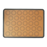Tava copt Macarons, 24 de forme rotunde, forma pentru prajituri/fursecuri, rezistenta la temperaturi de pana la 250 grade C, 42 x 30 cm